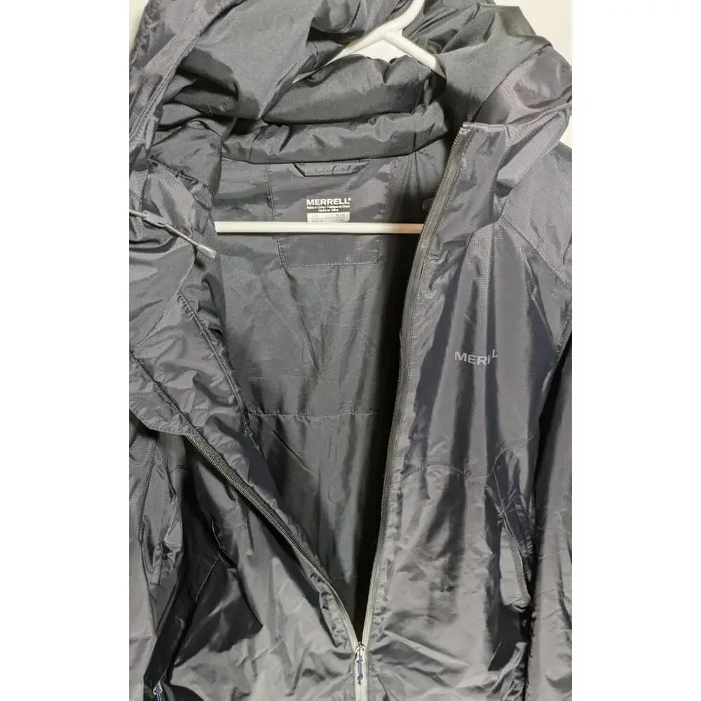 Mens MERRELL Fallon Black Full Zip Up Hooded Hiking‎ Jacket Coat 24816 Size M